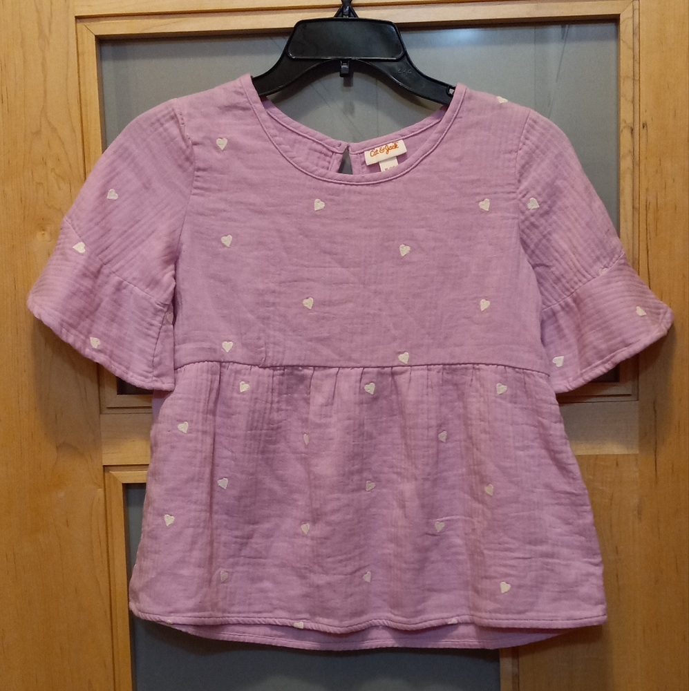 Cat & Jack Purple Heart Girls Top